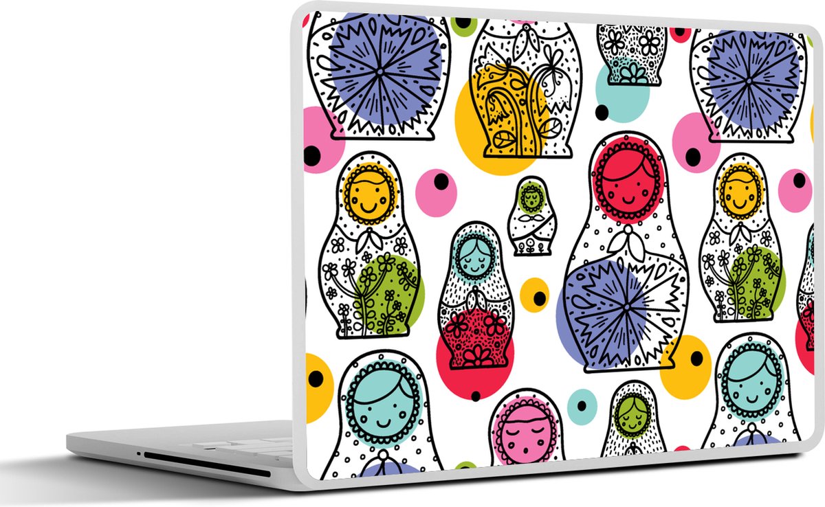 Laptop sticker - 13.3 inch - Matroesjka - Patronen - Baby - 31x22,5cm - Laptopstickers - Laptop skin - Cover