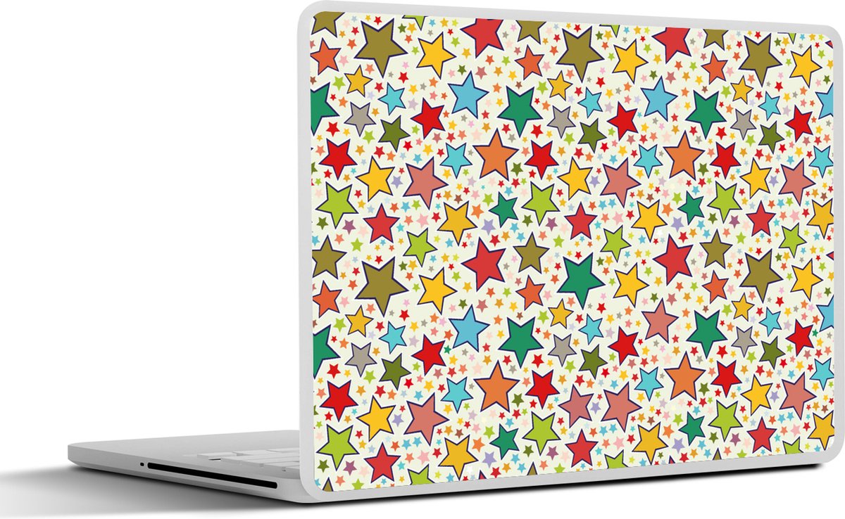 Laptop sticker - 10.1 inch - Patronen - Sterren - Kleuren - Jongens - Kinderen - Kids - 25x18cm - Laptopstickers - Laptop skin - Cover