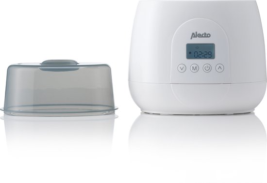 Alecto BW700TWIN - Dubbele digitale Flessenwarmer 500W voor opwarmen, steriliseren en ontdooien - Verwarm 2 flesjes tegelijkertijd - Inclusief stoomkap - Wit van Alecto — afbeelding 3