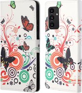 Hoesje Portemonnee Book Case Butterfly Print Geschikt voor Samsung Galaxy A13 4G