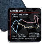 ILOJ onderzetter - Formule 1 circuit - Singapore - Marina Bay Street Circuit - 2022 - vierkant