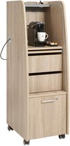 Verrijdbare koffie trolley Chief in 113x43x56cm in Robson Eiken