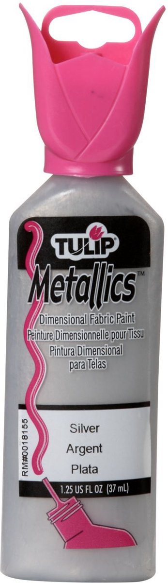 Tulip Dimensionele Stof verf - Metallic Silver - 37ml