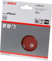 Bosch 2608900805 EXPERT Feuille abrasive C470 Best for Wood and Paint, diamètre 125 mm, grain 80, 8 trous, 5x