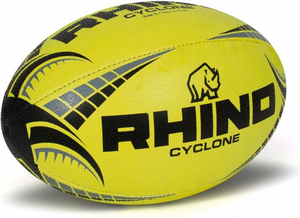 rugbybal Cyclone rubber/polyester geel maat 3