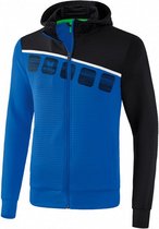 trainingsjack 5-C junior polyester blauw/zwart maat 128