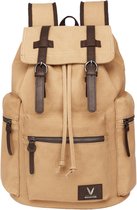 HEANVER Vintage Canvas Backpack - Sac à dos étanche 27L - Ordinateur portable 15,6 pouces - Kaki