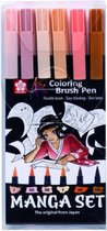 Koi coloring brush pen set manga 6 stuks