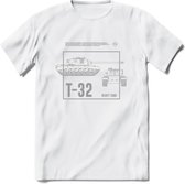 A34 Comet leger T-Shirt | Unisex Army Tank Kleding | Dames / Heren Tanks ww2 shirt | Blueprint | Grappig bouwpakket Cadeau - Wit - 3XL