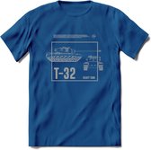 A34 Comet leger T-Shirt | Unisex Army Tank Kleding | Dames / Heren Tanks ww2 shirt | Blueprint | Grappig bouwpakket Cadeau - Donker Blauw - XL