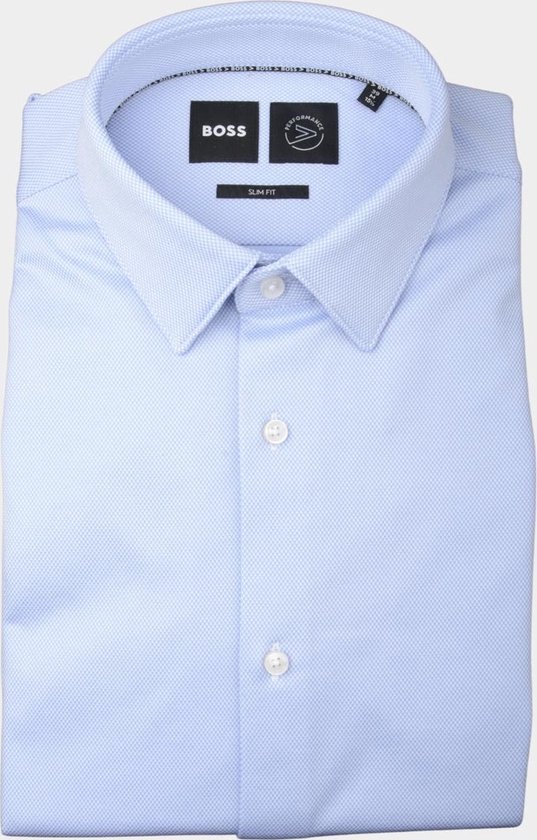 BOSS - Overhemd Blauw - Heren - Maat 43 - Slim-fit