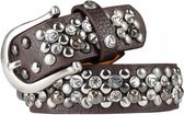 riem Brexillia dames 95 cm leer/polyurethaan bruin/zilver