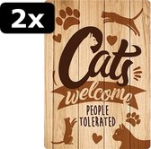 2x - WAAKBORD CATS WELCOME 21X15CM