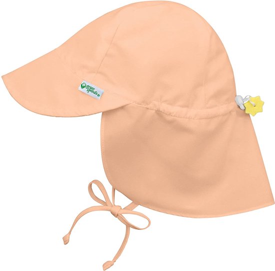 green sprouts® UPF 50+ baby zonnepetje met nekflap - Coral - 9-18m