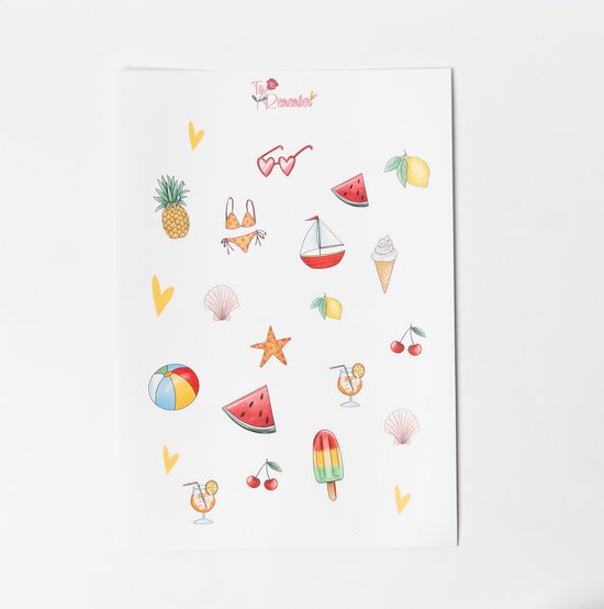 Bullet journal stickers 88 zomer contour stickers stickers