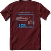 Stug 3 Tank Destroyer leger T-Shirt | Unisex Army Tank Kleding | Dames / Heren Tanks ww2 shirt | Blueprint | Grappig bouwpakket Cadeau - Burgundy - L