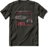 Stug 3 Tank Destroyer leger T-Shirt | Unisex Army Tank Kleding | Dames / Heren Tanks ww2 shirt | Blueprint | Grappig bouwpakket Cadeau - Donker Grijs - XL