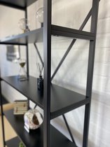 Wandkast Industrieel Hout en Metaal - Industriële Boekenkast - Boekenrek - vakkenkast - Open planken - 180x90x30 - 5 planken -