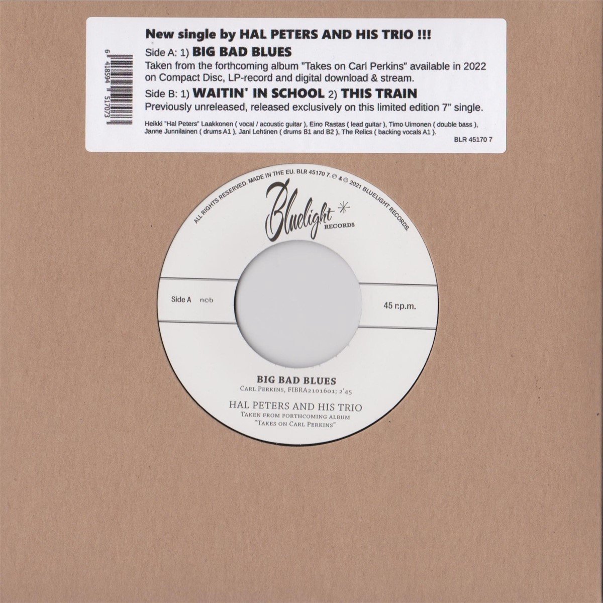 Hal Peters & His Trio - Big Bad Blues (7" Single)