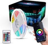 B.K.Licht - Smart LED Strip  3 meter - dimbaar - WiFi - incl. App - RGB Licht Strip - kleurverandering - met afstandsbediening - siliconencoating - zelfklevend