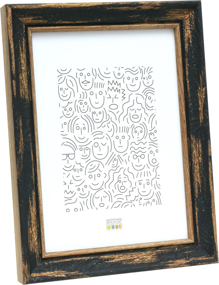 Deknudt Frames fotolijst S46TG2 - zwart verweerd hout - foto: 10x15 cm