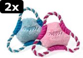 2x PUPPY FRISBEE ROZE/LBLAUW 17CM