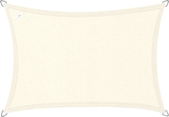 Buitenkado schaduwdoek rechthoek 4x5 m - HDPE/RVS - crème wit