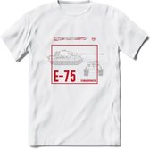 E75 leger T-Shirt | Unisex Army Tank Kleding | Dames / Heren Tanks ww2 shirt | Blueprint | Grappig bouwpakket Cadeau - Wit - XL