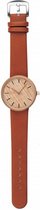 horloge heren houtmotief 4,5 cm lichtbruin
