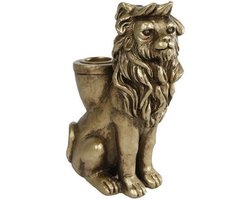 van Manen | kandelaar | leeuw | goud | 15cm