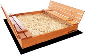 Ladanas® AFSLUITBARE zandbak met banken incl. dekzeil+ gronddoek - GEIMPREGNEERD hout - 140x140 cm