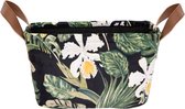 Opbergmand | Luxe Velvet Mand | Botanisch | Natuur - Bloemen | 30 x 20 x 16.5 cm