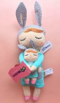 Metoo Angela pop - met kleintje - 34cm - mintgroen - 2 stuks