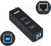 Anker - Ethernet Adapter - Internet - Netwerk  LAN Ethernet Adapter met 3 Poorts USB Hub