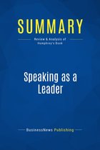 Summary: Speaking as a Leader