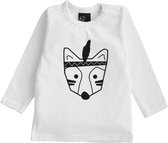 Fox longsleeve shirt 62 Wit/Zwart