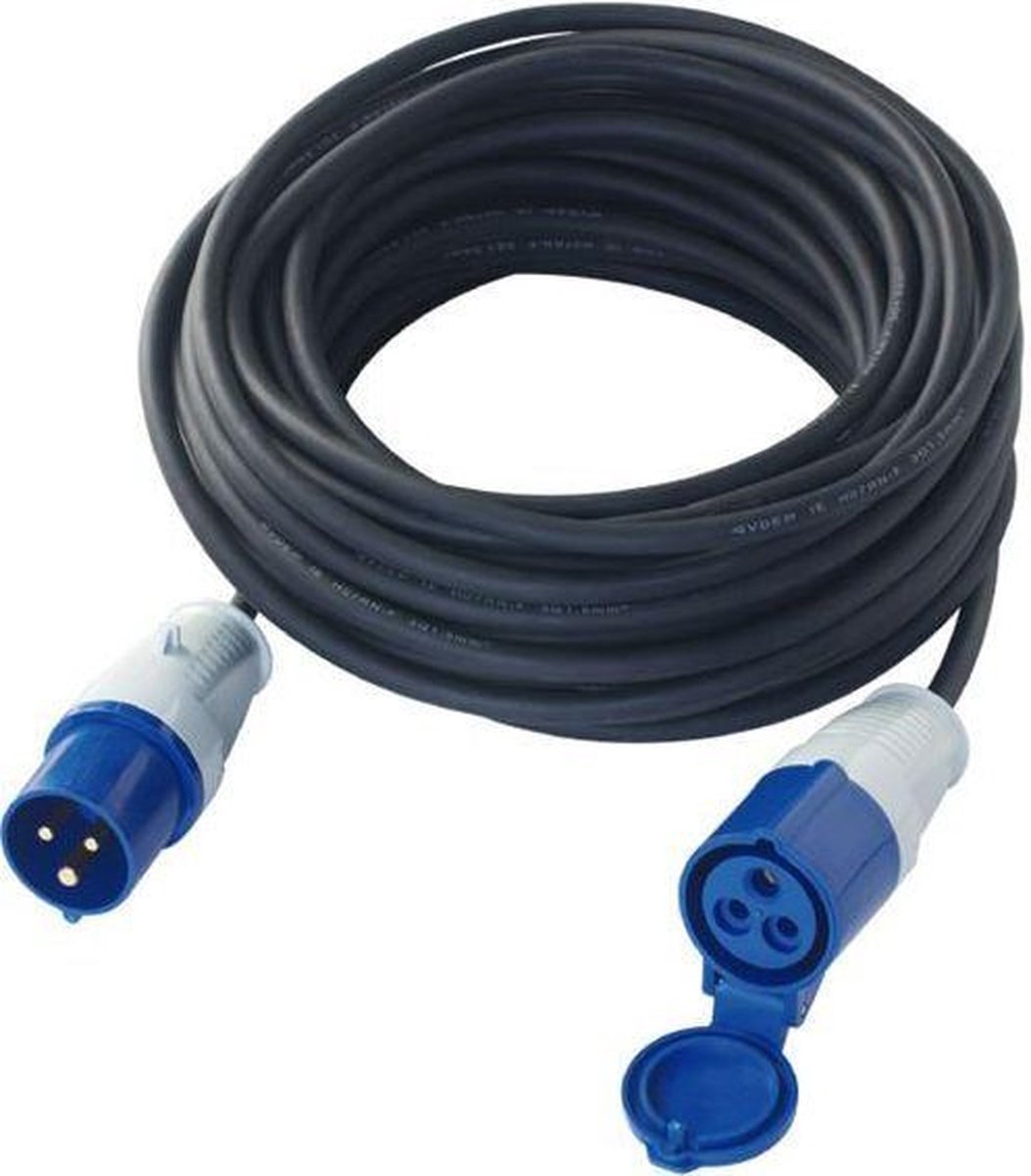 Verlengkabel CEE- 200/250V - 16A - blauw - 20 meter