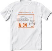 A34 Comet leger T-Shirt | Unisex Army Tank Kleding | Dames / Heren Tanks ww2 shirt | Blueprint | Grappig bouwpakket Cadeau - Wit - XXL