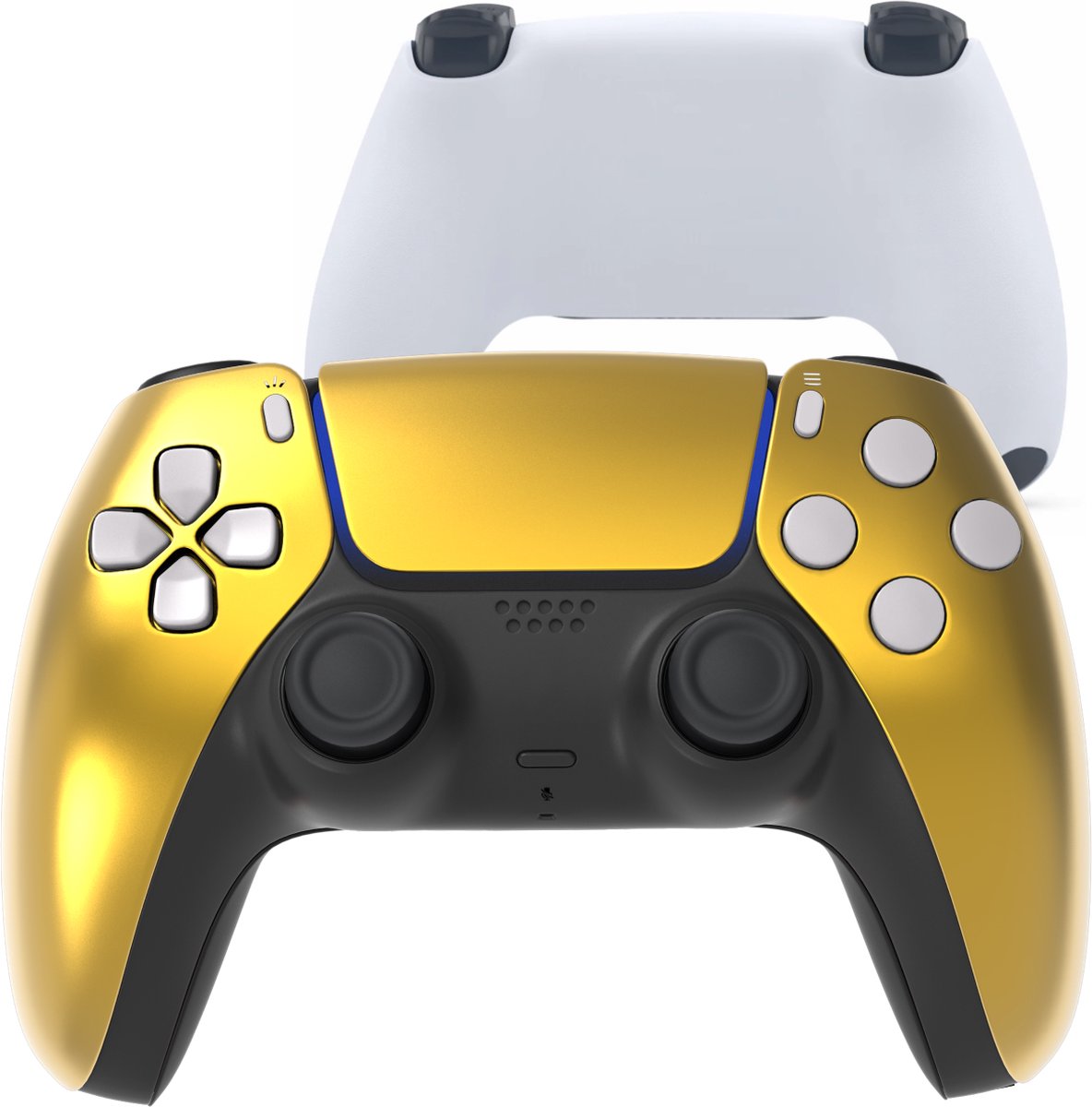CS Draadloze Controller voor PS5 Goud Chrome Custom