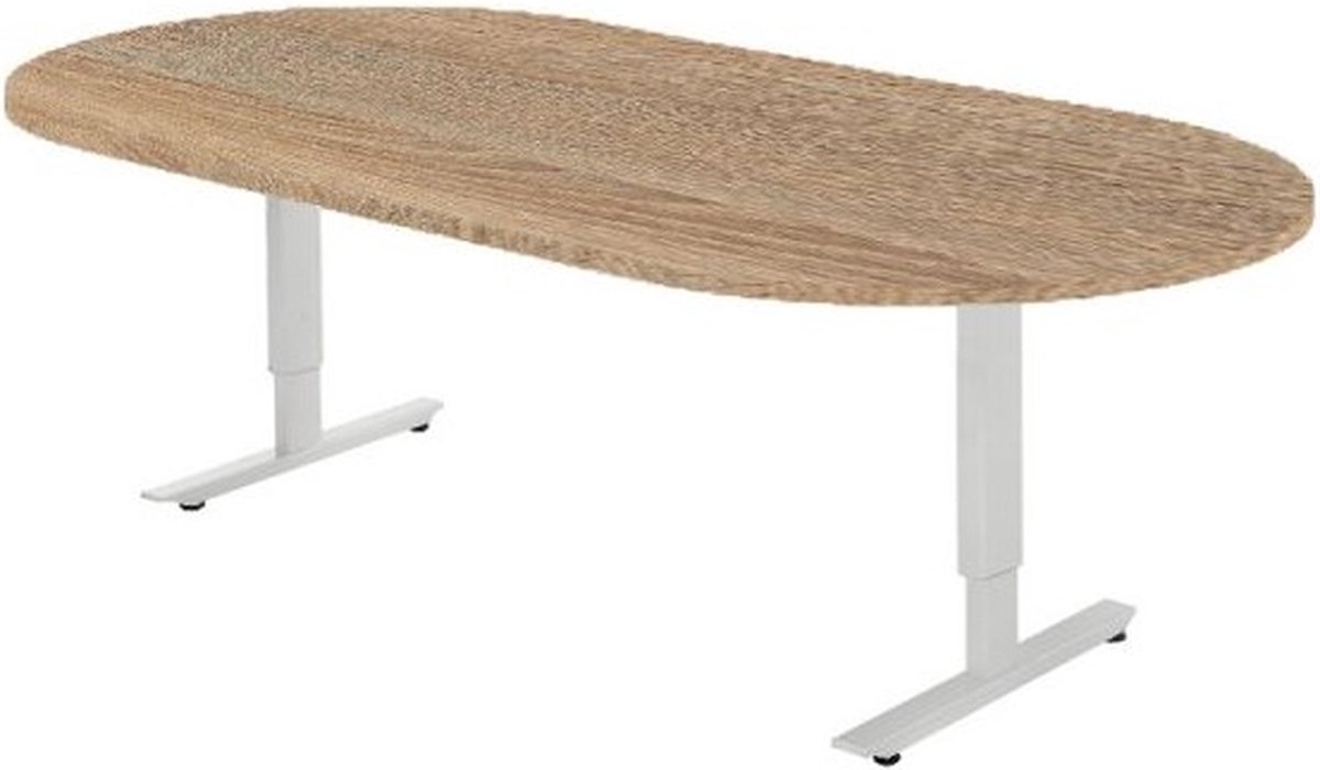 Offeco Bureau York - Bureau - Bureautafel - Vergadertafel - Gaming bureau - Game bureau - Computertafel - Desk - Bureau Wit - Verstelbaar bureau - Gaming Desk - Bureau tafel - Bureau verstelbaar  Midden eiken   240x120cm-- blad-  onderstel- x120
