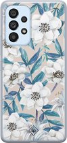 Casimoda® hoesje - Geschikt voor Samsung A33 - Bloemen / Floral blauw - Backcover - Siliconen/TPU - Blauw