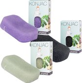 Lot de 3 éponges de bain extra épaisses Elicious Konjac