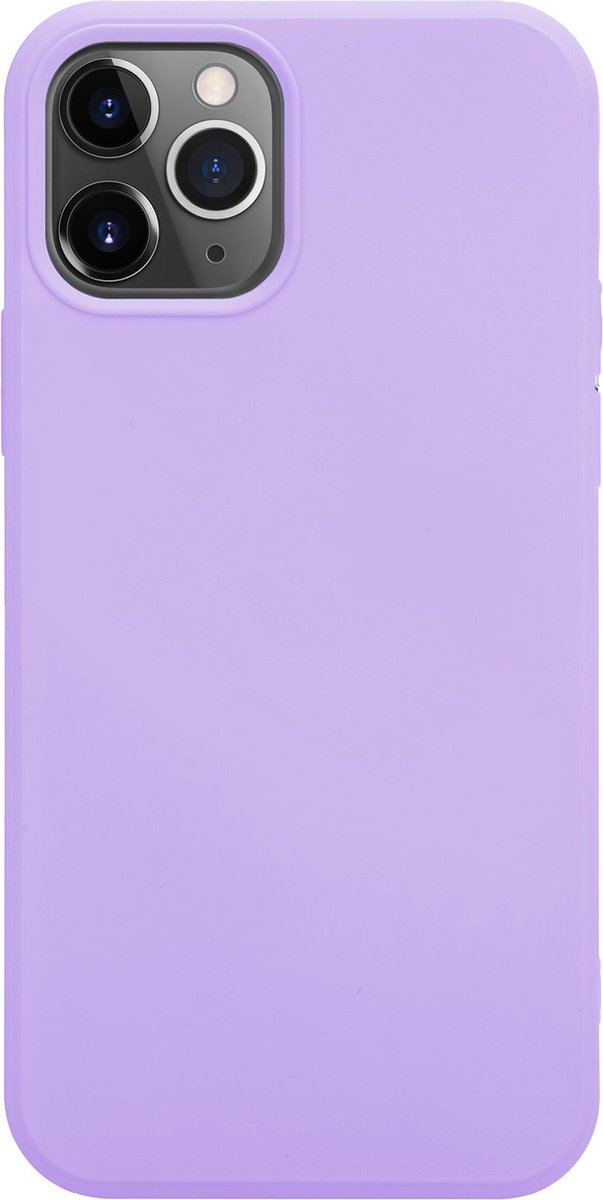 Siliconen hoesje paars geschikt voor iPhone 12 Pro hoesje siliconen - Paarse kleur - Hoesje geschikt voor iPhone 12 Pro paars - paars hoesje geschikt voor iPhone 12 Pro - Stevig hoesje paars - Color Case Purple