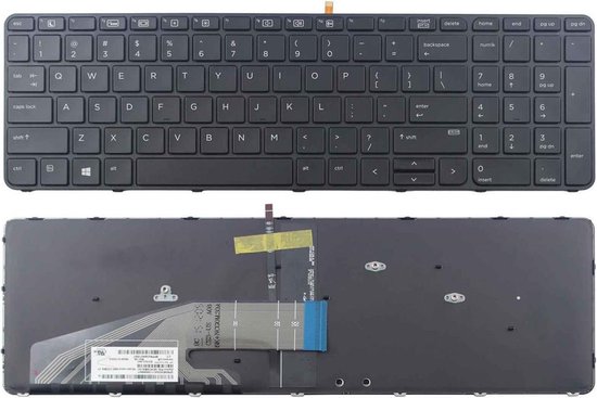 Clavier pour ordinateur portable adapté aux séries HP ProBook 450 G3-G4 / 455 G3 / 470 G3 / 650 G2-G3-G4 / 655 G3 (illuminé) - P/N:818249-b31