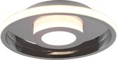 LED Plafondlamp - Badkamerlamp - Trinon Asmaya - Opbouw Rond 28W - Spatwaterdicht IP44 - Dimbaar - Warm Wit 3000K - Mat Chroom - Aluminium