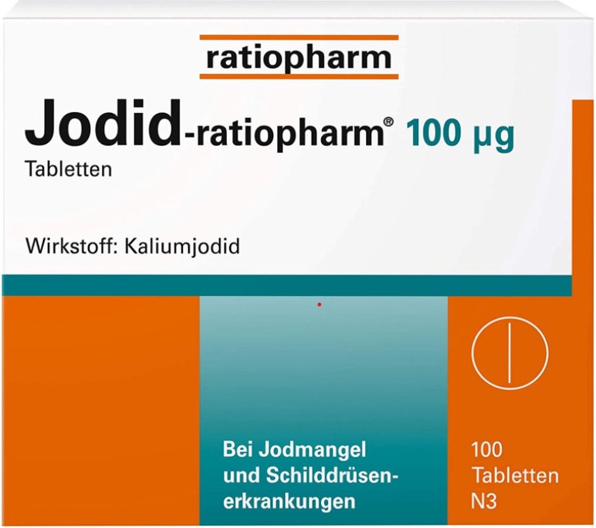 Jodid-ratiopharm 100 μg tabletten, 100 stuks | jodium tabletten | jodium - Ratio