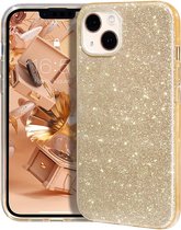 Backcover Geschikt voor Apple iPhone 13 Mini - Goud - Glitters - Soft TPU