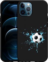 iPhone 12 Pro Max Hoesje Zwart Soccer Ball - Designed by Cazy
