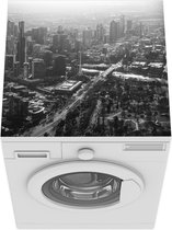 Wasmachine beschermer mat - Melbourne - Australië - Zwart - Wit - Breedte 60 cm x hoogte 60 cm