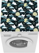 Wasmachine beschermer mat - Halloween - Nacht - Patroon - Breedte 60 cm x hoogte 60 cm